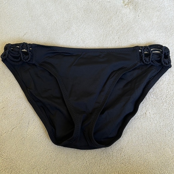 Becca Black Crochet Sides Bikini Bottom - Picture 1 of 3